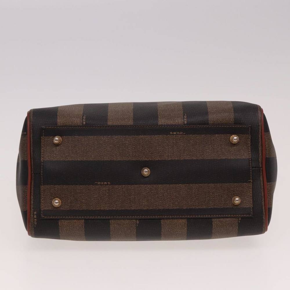 FENDI Pecan Canvas Hand Bag Brown Black Auth yk13082 - Picture 5 of 16